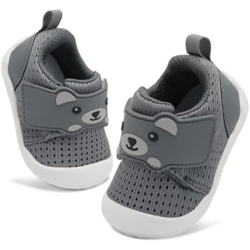 FEETCITY Baby Walking Shoes Wide Baby Shoes Boys Girls Infant Sneakers Crib Shoes Breathable Toddler Barefoot Shoes Slip On Shoes