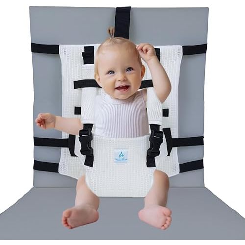 Wonder Space Feeding Safety Harness for Baby – Portable Travel Highchair Seat Cover, Universal Fit Chair Strap, Enhanced Soft Breathable Polyester, Comfort and Gentle on Little Toddler's Skin (Ivory)