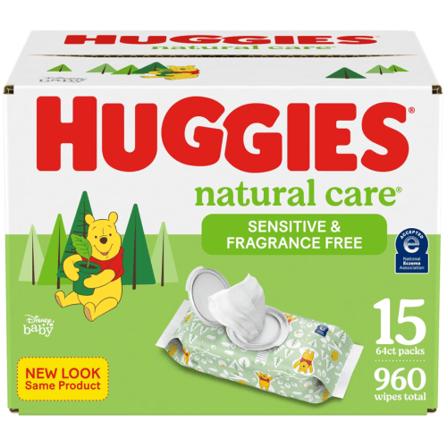 Natural Care Sensitive Baby Wipes, Unscented, 15 Flip-Top Packs (960 Wipes Total)