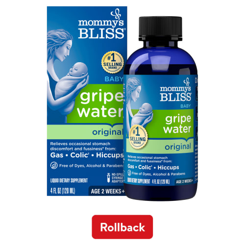 Mommy's Bliss Gripe Water Original, Relieves Stomach Discomfort, Pediatrician-Recommended, 4 fl oz