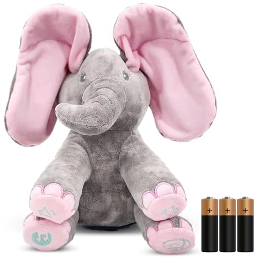 Dimple Kaia Elephant Stuffed Animal Toy - Animated Plush Pink Singing Elephant, Interactive Musical Peek-a-Boo for Babies, Kids, for Toddlers, Ages 0 and Up(Battery Included)