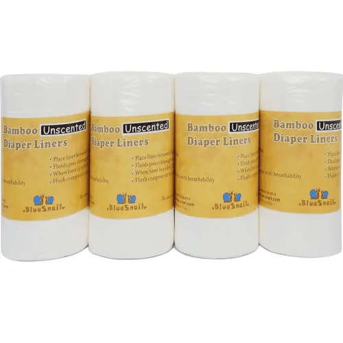 Rayon Unscent Diaper Liners- Fragance Free and Chlorine Free(4PK) 400 Count by BlueSnail(White)