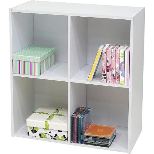 KB Designs - 4-Cube Bookcase, Unit Shelf, Storage Organizer, White