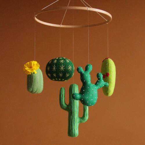 Baby mobile Cactus nursery decor Mobile bebe