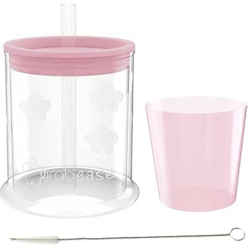 grabease Sippy Cup Transition Sippy Cups for Baby Toddler Sippy Cups Baby Feeding, BPA-Free & Phthalate-Free for Baby & Toddler, 4-oz, Blush