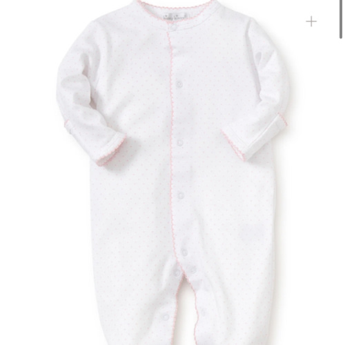 White/Pink New Kissy Dots Print Footie