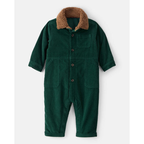 Baby Boy Corduroy Long-Sleeve Jumpsuit - Green - Carter's | Carter's