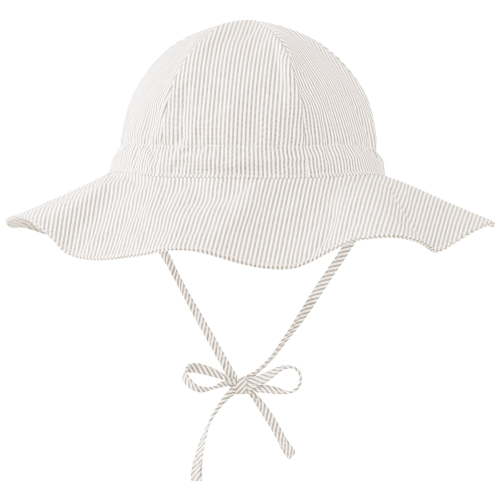 Zando Baby Sun Hat, Breathable Cotton, Wide Brim, UV Protection, Beige, 3-6 Months