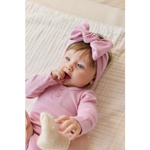 Organic Cotton Modal Long Sleeve Bodysuit - Dahlia