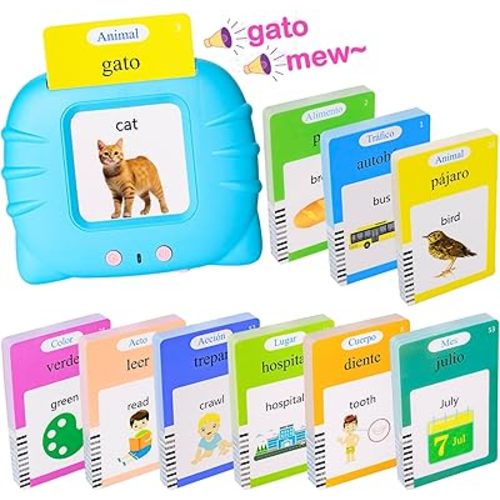 510 Spanish Flash Cards for Kids 2-4 Years,Pocket Speech for Toddlers,Autism Sensory,Learning Montessori,Speech Therapy Toys for Kids