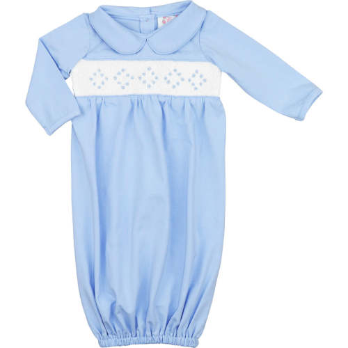 Blue Knit Smocked Baby Gown – Cecil & Lou