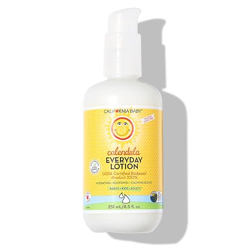 California Baby Calendula Lotion | 100% Plant-Based | Very Soothing Baby Lotion for Sensitive Skin | Lavender Kids Lotion | Allergy Friendly | Organic Calendula + Aloe Vera | 251 mL / 8.5 oz.