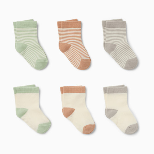Small Story 6-Pack Crew Socks - Neutrals, 3-12 M