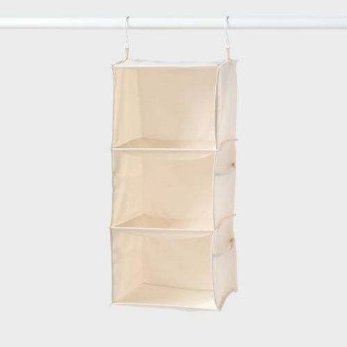 Hanging Closet 3 Shelf with Side Pockets Ivory - Brightroom™
