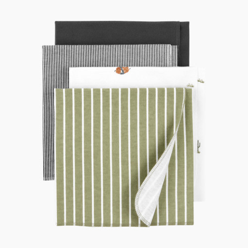 Carter's Receiving Blankets (4 Pack) - Animals/Stripes/Navy/Green, OSZ