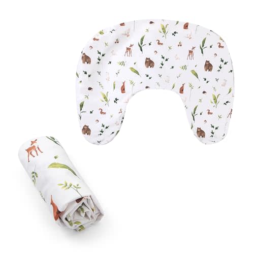Boppy Nursing Pillow Cover, Neutral Plants and Animals, Single Cover, Easy-On Slipcover with Extra Soft 100% Polyester Microfiber Fabric for The Redesigned Nursing Pillow