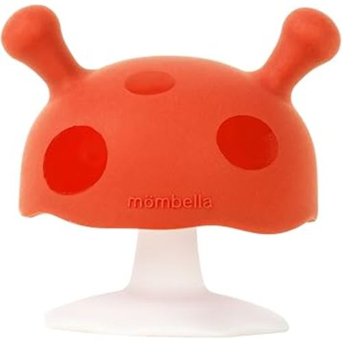 Baby Teething Toys for 3-12 Months+,Silicone Mombella Baby Teether,Soft & Easy to Grasp for Teething Relief,Safe & Comfortable Teether Toys for Sucking Needs,BPA Free (Orange)