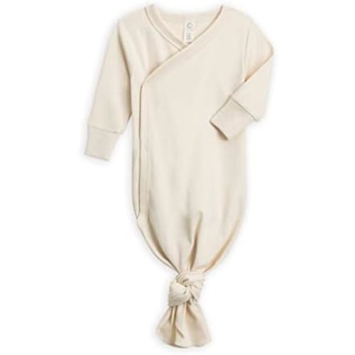 Colored Organics Baby Organic Cotton Newborn Knotted Gown - Infant Tie Gown with Mitten Cuffs - Boys and Girls Clothing