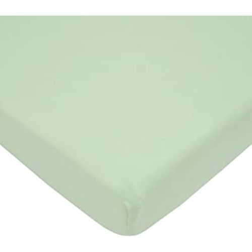 American Baby Company 100% Natural Cotton Jersey Knit Fitted Portable/Mini-Crib Sheet, Green, Soft Breathable, for Boys and Girls