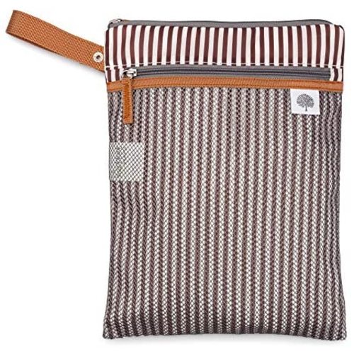 Parker Baby Cloth Diaper Wet Dry Bag - Waterproof Reusable Diaper Bag Accessory with Mesh Organizer and Zippered Pocket for Soiled or Wet Clothes, Diapers, Wipes, Swimsuits
