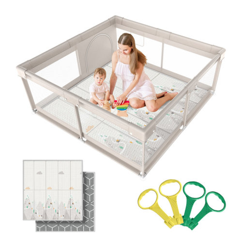 Uanlauo Baby Playpen with Mat, 59x59inch Playpen for Babies and Toddlers, Extra Large Baby Playpen & Reviews | Wayfair