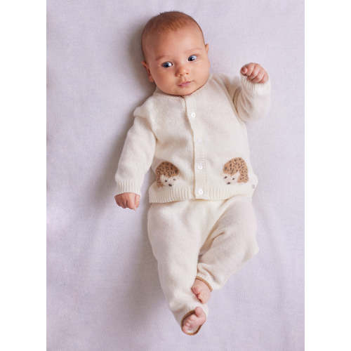 Prickles Hedgehog Cardigan in Off-White | Trotters London – Trotters Childrenswear USA
