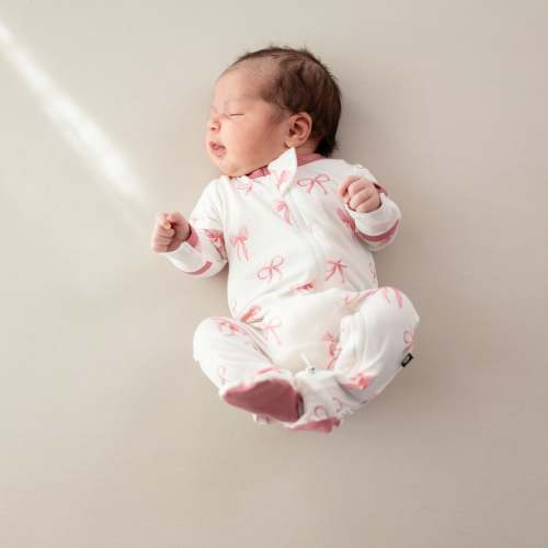 Zippered Footie in Bow