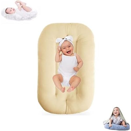 Lucakuins Baby Lounger for Infants 0-12 Months, Bionic Design Baby Nest Sleeper Baby Lounger Soft Organic Cotton Breathable Lounger (J)