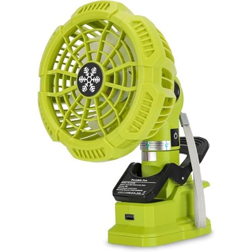 Taingwei Portable Clip on Fan for Ryobi 18v Battery,Battery Powered Stroller Fan with 3 Energy Efficient Speed Settings for Bedroom,Outdoor,Camping and Job Site(Tool Only)