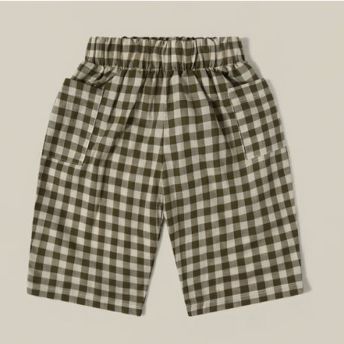 Olive Gingham Fisherman Pants | Organic Zoo