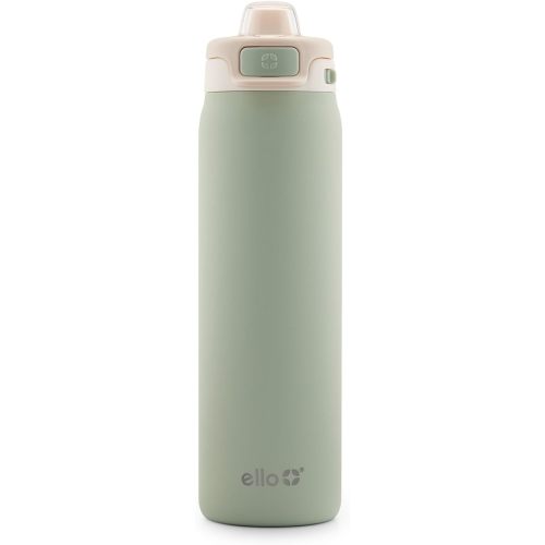 Ello Pop & Fill Stainless Steel Water Bottle with Quick Fill Technology, Double Walled Vacuum Insulated Metal, Leak Proof Locking Lid, Sip & Chug, BPA Free, Holiday Gift for Him Her, 22oz, 32oz, 40oz