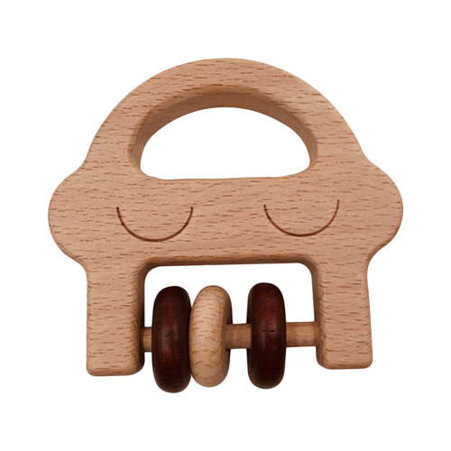 Wooden Teething Toy, Beech Wood Grasp Toy, Puppy Car Wooden Molar, Safe Natural Material, Sensory Development, Smoothness Edges, Perfect for Infants, Gift Idea, 1 Piece