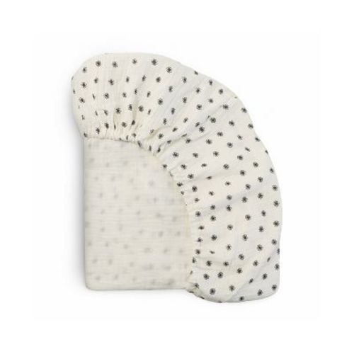 Mini Muslin Crib Sheet Black Daisy One Size