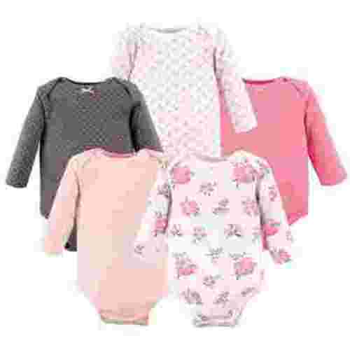 Hudson Baby Cotton Long-Sleeve Bodysuits, 5-Pack, Newborn- 24 Months