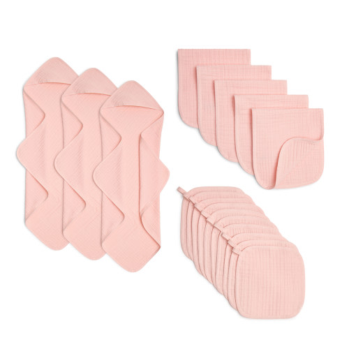 Small Story Muslin Essentials 18-Piece Gift Set - Pink Hues