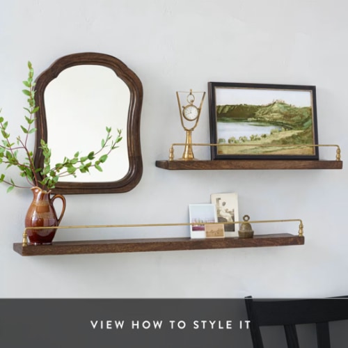 Elliott Wood and Brass Picture Ledge