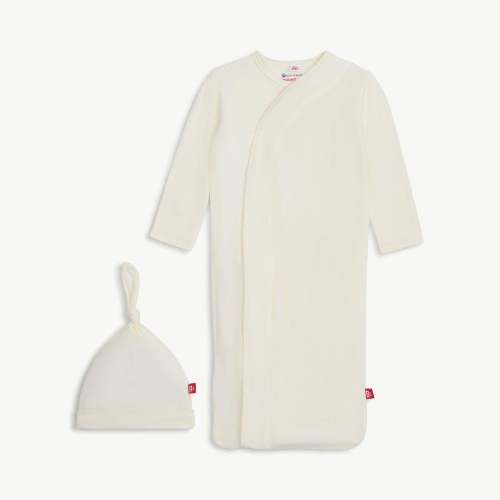 egret modal magnetic cozy sleeper gown + hat set – Magnetic Me