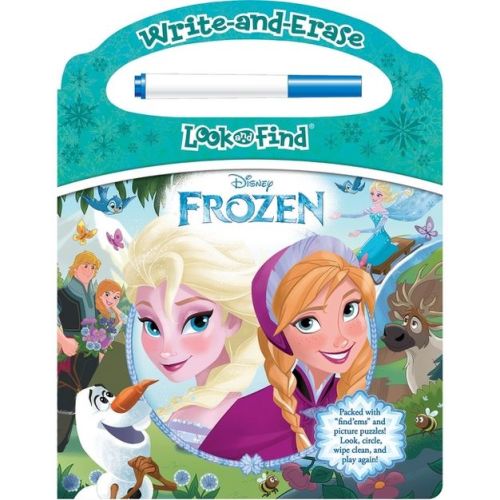 Disney Frozen: Write-And-Erase Look and Find - by Pi Kids (Board Book)