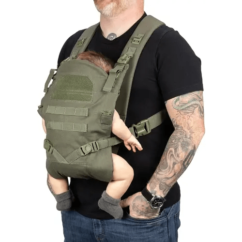 TBG - Mens Tactical Baby Carrier for Infants and Toddlers 8-33 lbs - Compact (Ranger Green)