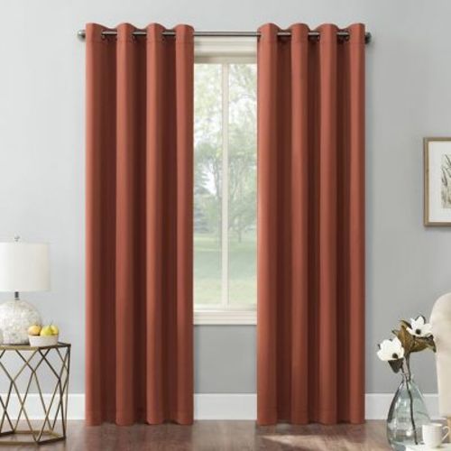 54"x84" Blackout Curtain- Orange Terra Cotta