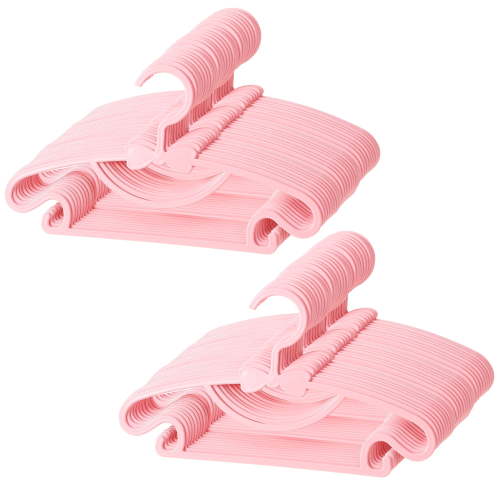 KABOER 100 Pcs Baby Hangers for Closet, Plastic Kids Hangers for Nursery, Childrens Hangers, Cascading Plastic Childrens Hangers and Infant Hangers for Closet