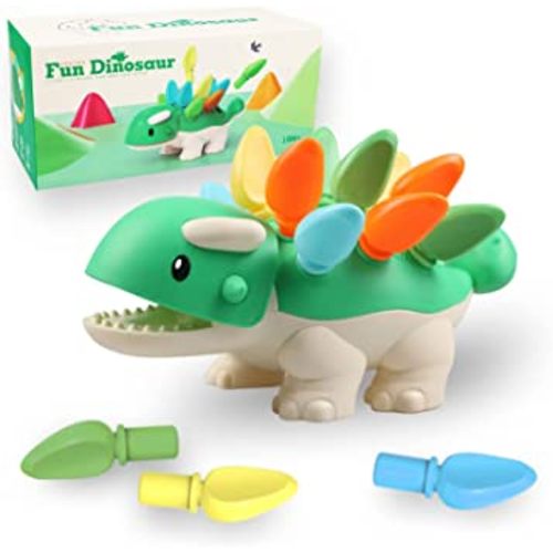 Toddler Montessori Toys, Sensory Toys Dinosaur Fine Motor Skills Toddler Learning Toys, Baby Developmental Educational Sorting Toys, Gifts for Age 18+ Month Boys Girls Kids