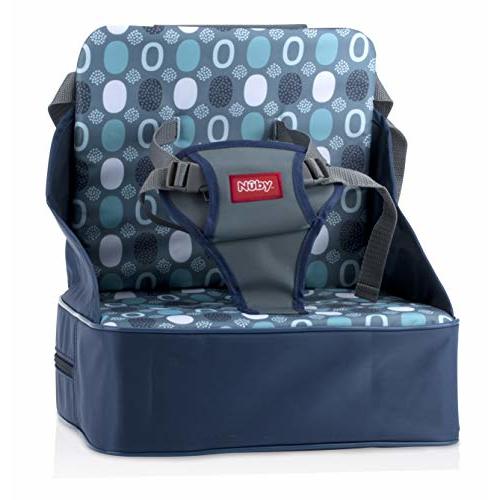 Nuby Easy Go Booster Seat - Travel Booster Seat for Babies and Toddlers - Holds Up To 50 Pounds - 9+ Months - Blue
