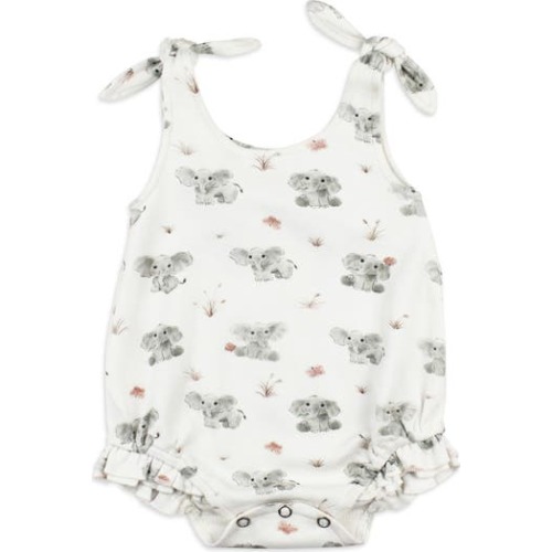 Baby Elephant Ruffle Organic Cotton Bubble Romper