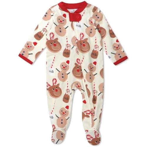 HonestBaby Baby 100% Organic Cotton Holiday Sleep & Play Footed One-Piece Pajama