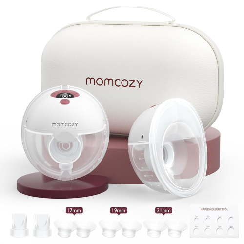 Momcozy All-in-one M5 Electric Breast Pump, Wearable, Double-Sealed Flange, with Portable Breast Pump Bag, 3 Modes and 9 Levels, 2 Pack