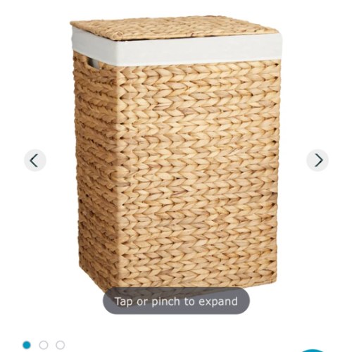 Natural Water Hyacinth Laundry Hamper, Small