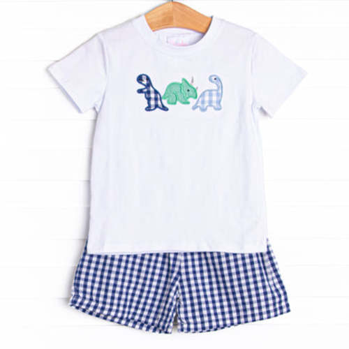 Dino Days Short Set, Blue – Stitchy Fish