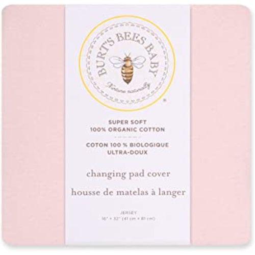 Burt's Bees Baby Unisex Baby Gift Set - Crib Sheet, Changing Pad Cover & Burp Cloths, 100% Organic Cotton Essentials Bundle