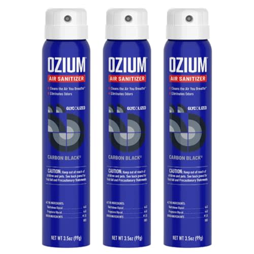 Ozium® 3.5 Oz. Air Sanitizer & Odor Eliminator for Homes, Cars, Offices and More, Carbon Black Scent - 3 Pack